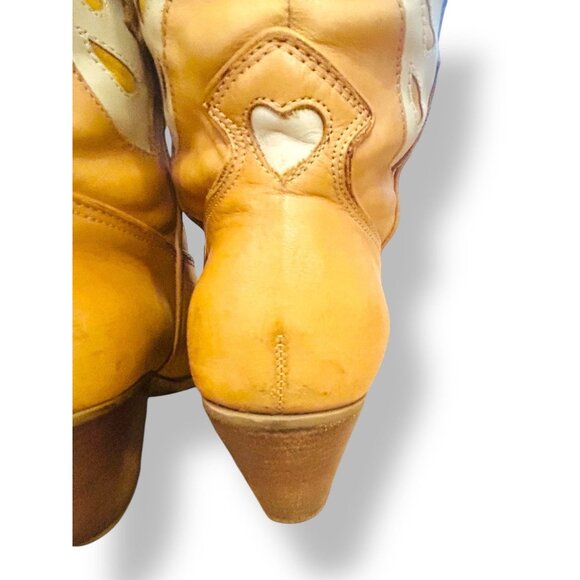 Nine West Butterfly Heart Cowboy Boots Womens Sz 7 Leather Western Riding Shoes - Picture 7 of 16